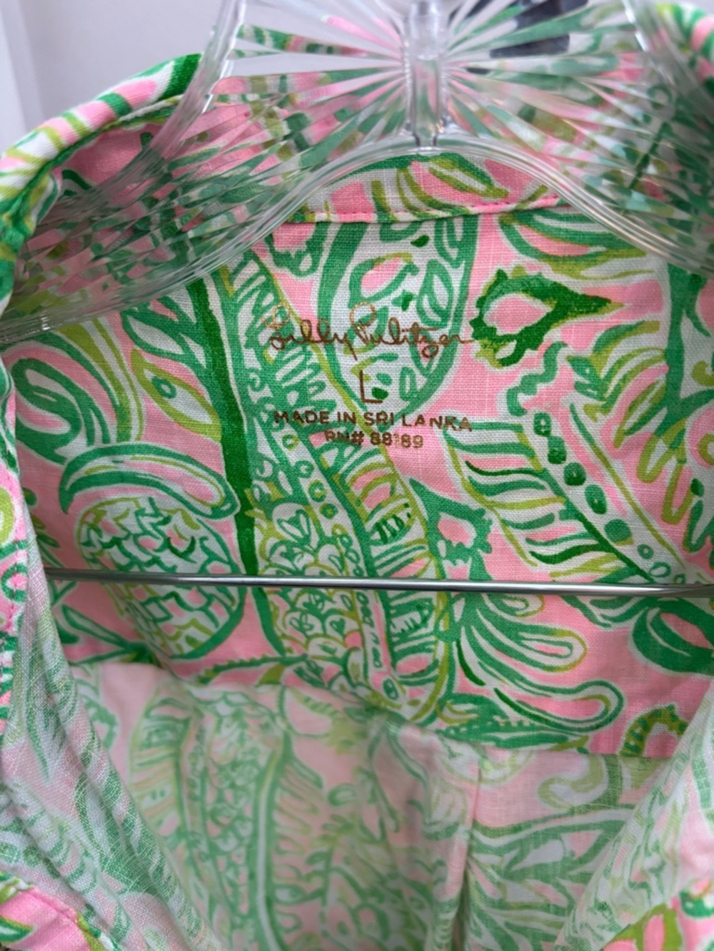 Lilly Pulitzer Pink & Green Paisley Pineapple Linen Tunic Dress - Picture 2 of 3